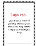 Luận văn: Quản lý TSLĐ và một số giải pháp nhằm nâng cao hiệu quả sử dụng TSLĐ ở Công ty vật tư kỹ thuật xi măng