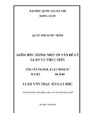 Tóm tắt Luận văn Thạc sĩ Luật học: Giám đốc thẩm – một số vấn đề lý luận và thực tiễn