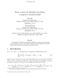 Báo cáo toán học: Some symmetric identities involving a sequence of polynomials