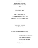 Luận án Tiến sĩ Cơ học kỹ thuật: Phân tích đáp ứng của profile cánh máy bay theo cách tiếp cận đối ngẫu