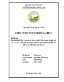 Khóa luận tốt nghiệp: Đánh giá hiện trạng rác thải sinh hoạt tại kí túc xá trường Đại Học nông lâm Thái Nguyên và đề xuất phương án xử lý