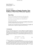 Báo cáo hóa học: Research Article Iterative Solutions of Singular Boundary Value Problems of Third-Order Differential Equation