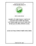 Luận văn Thạc sĩ Phát triển nông thôn: Nghiên cứu hiện trạng và đề xuất giải pháp phát triển hệ thống cây trồng hiệu quả tại xã Tiên Yên, huyện Quang Bình, tỉnh Hà Giang