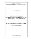 Luận văn Thạc sĩ Quản lý kinh tế: Quản lý chi thường xuyên ngân sách nhà nước qua kho bạc nhà nước huyện Võ Nhai - tỉnh Thái Nguyên