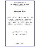 Luận án tiến sĩ Kinh tế: Ảnh hưởng của vốn xã hội đến lợi ích của người dân địa phương trong phát triển du lịch sinh thái tại các vườn quốc gia Đồng bằng sông Hồng và Duyên Hải Đông Bắc