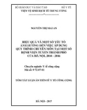 Tóm tắt Luận án tiến sĩ Y tế công cộng: Hiệu quả và một số yếu tố ảnh hưởng đến việc áp dụng quy trình chuyên môn tại một số bệnh viện tuyến thành phố của Hà Nội, 2014 - 2016