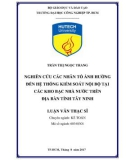 Luận văn Thạc sĩ Kế toán: Nghiên cứu các nhân tố ảnh hưởng đến hệ thống kiểm soát nội bộ tại các kho bạc nhà nước trên địa bàn tỉnh Tây Ninh