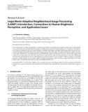 Báo cáo hóa học:  Research Article Logarithmic Adaptive Neighborhood Image Processing (LANIP): Introduction, Connections to Human Brightness Perception, and Application Issues