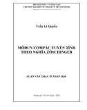 Luận văn Thạc sĩ Toán học: Môđun Compắc tuyến tính theo nghĩa Zöschinger