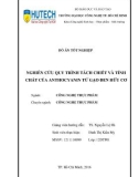 Đồ án tốt nghiệp: Nghiên cứu quy trình tách chiết và tính chất của Anthocyanin từ gạo đen hữu cơ