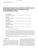 Báo cáo hóa học:   Modeling Nonlinear Power Ampliﬁers in OFDM Systems from Subsampled Data: A Comparative Study Using 