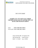 Đồ án tốt nghiệp: Nghiên cứu xây dựng quy trình chế biến bánh gạo từ gạo đen hữu cơ dùng cho người ăn kiêng