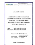 Đồ án Tốt nghiệp: Nghiên cứu đề xuất các giải pháp, mô hình giảm thiểu ô nhiễm cho các làng nghề trồng hoa, cây kiểng tại TpHCM. Điển hình làng nghề hoa, cây kiểng Xuân – An – Lộc quận 12