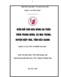 Tóm tắt Khóa luận tốt nghiệp khoa Văn hóa học: Biến đổi văn hóa dòng họ Trần thôn Trung Hưng, xã Mai Trung, huyện Hiệp Hòa, tỉnh Bắc Giang