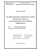 Đồ án tốt nghiệp: Xây dựng chỉ số độc tính của kênh Tham Lương – Bến Cát Thành phố Hồ Chí Minh sử dụng vi khuẩn Nitrosomonas