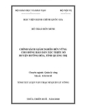 Tóm tắt Luận văn Thạc sĩ Quản lý công: Chính sách giảm nghèo bền vững cho đồng bào dân tộc thiểu số huyện Hướng Hóa, tỉnh Quảng Trị