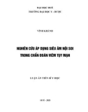 Luận án Tiến sĩ Y học: Nghiên cứu áp dụng siêu âm nội soi trong chẩn đoán viêm tụy mạn