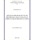 Luận án Tiến sĩ Vật lý: Chế tạo vật liệu quang xúc tác TiO2 biến tính (TiO2:V, TiO2:N và TiO2-CNTs) và nghiên cứu một số tính chất của chúng