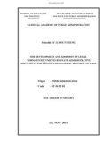 The thesis summary: The development and adoption of legal normative documents by state administrative agencies in the people’s democratic republic of Laos