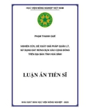 Luận án Tiến sĩ: Nghiên cứu, đề xuất giải pháp quản lý, sử dụng đất rừng dựa vào cộng đồng trên địa bàn tỉnh Hòa Bình