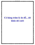 Có hàng trăm lý do để... dở khóc dở cười