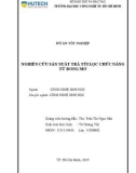 Đồ án tốt nghiệp: Nghiên cứu sản xuất trà túi lọc chức năng từ rong mơ