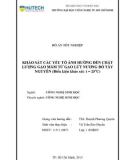 Đồ án tốt nghiệp: Khảo sát các yếu tố ảnh hưởng đến chất lượng của gạo mầm từ gạo lứt nương đỏ Tây Nguyên (điều kiện khảo sát t = 25°C)