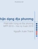 Bài giảng Phát triển vùng và địa phương (2019): Bài 3 - Nguyễn Xuân Thành