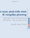 Bài giảng Phát triển vùng và địa phương (2019): Bài 8 - Nguyễn Xuân Thành