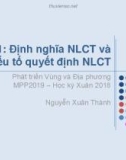 Bài giảng Phát triển vùng và địa phương (2019): Bài 1 - Nguyễn Xuân Thành