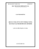 Luận văn Thạc sĩ Quản lý công: Quản lý nhà nước đối với hoạt động xuất bản tại Thành phố Hồ Chí Minh