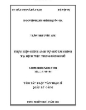 Tóm tắt Luận văn Thạc sĩ Quản lý công: Thực hiện chính sách tự chủ tài chính tại Bệnh viện Trung ương Huế