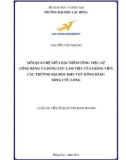 Luận án Tiến sĩ Quản trị kinh doanh: Mối quan hệ giữa đặc điểm công việc, sự công bằng và động lực làm việc của giảng viên các trường đại học khu vực đồng bằng sông Cửu Long