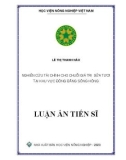 Luận án Tiến sĩ Quản trị kinh doanh: Nghiên cứu tài chính cho chuỗi giá trị sữa tươi tại khu vực đồng bằng sông Hồng