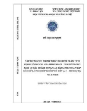 Luận văn Thạc sĩ Hóa học: Xây dựng quy trình thực nghiệm phân tích định lượng chloramphenicol tồn dư trong một số sản phẩm động vật bằng phương pháp sắc ký lỏng ghép khối phổ kép (LC – MS/MS) tại Việt Nam