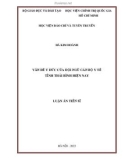 Luận án Tiến sĩ Triết học: Vấn đề y đức của đội ngũ cán bộ y tế tỉnh Thái Bình hiện nay