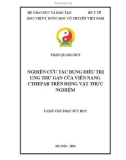 Luận văn Thạc sĩ Y học: Nghiên cứu tác dụng điều trị ung thư gan của viên nang CTHEPAB trên động vật thực nghiệm