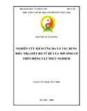 Luận văn Thạc sĩ Y học: Nghiên cứu kích ứng da và tác dụng điều trị loét do tỳ đè của mỡ sinh cơ trên động vật thực nghiệm