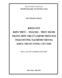 Khóa luận tốt nghiệp ngành Dược: Khảo sát kiến thức - thái độ - thực hành trong điều trị của bệnh nhân đái tháo đường tại Bệnh viện Đa khoa Trung ương Cần Thơ