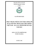 Khóa luận tốt nghiệp: Thực trạng trầm cảm ở học sinh lớp 10 tại trường trung học phổ thông Việt Nam – Ba Lan, thành phố Hà Nội, năm 2021