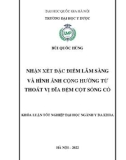 Khóa luận tốt nghiệp: Nhận xét đặc điểm lâm sàng và hình ảnh cộng hưởng từ thoát vị đĩa đệm cột sống cổ