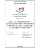 Khóa luận tốt nghiệp Dược học: Khảo sát tình hình sử dụng kháng sinh trong điều trị bệnh viêm phổi ở trẻ em dưới 5 tuổi tại bệnh viện Đa khoa khu vực Hồng Ngự