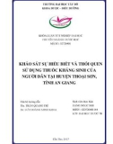 Luận văn tốt nghiệp Dược học: Khảo sát sự hiểu biết và thói quen sử dụng thuốc kháng sinh của người dân tại huyện Thoại Sơn, tỉnh An Giang