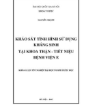 Khóa luận tốt nghiệp ngành Dược học: Khảo sát tình hình sử dụng thuốc kháng sinh tại khoa thận - tiết niệu bệnh viện E