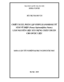Khóa luận tốt nghiệp ngành Dược học: Chiết xuất, phân lập stipuleanosid R2 từ Sâm Vũ Diệp (Panax bipinnatifidus Seem.) làm nguyên liệu xây dựng chất chuẩn cho dược liệu