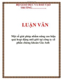 Luận văn Một số giải pháp nhằm nâng cao hiệu quả hoạt động môi giới tại công ty cổ phần chứng khoán Gia Anh