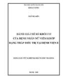 Khóa luận tốt nghiệp ngành Y đa khoa: Đánh giá chỉ số khối cơ của bệnh nhân nữ viêm khớp dạng thấp điều trị tại Bệnh viện E