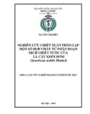 Khóa luận tốt nghiệp ngành Dược học: Nghiên cứu chiết xuất, phân lập một số hợp chất từ phân đoạn dịch chiết nước của lá cây Khôi đốm (Sanchezia nobilis Hook.f.)