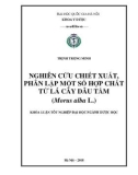 Khóa luận tốt nghiệp ngành Dược học: Nghiên cứu chiết xuất, phân lập một số thành phần hóa học của lá cây dâu tằm Morus alba L