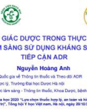 Bài giảng Cảnh giác dược trong thực hành lâm sàng sử dụng kháng sinh: Tiếp cận ADR